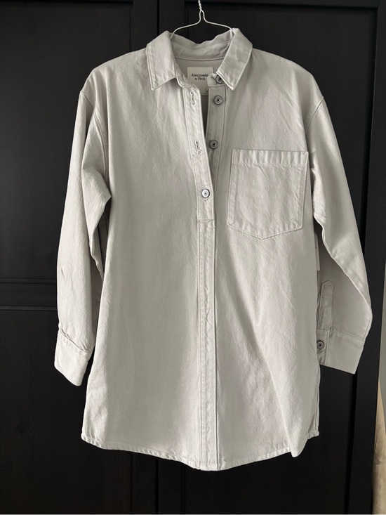 Abercrombie & Fitch Dresses & Skirts - Abercrombie Light Gray Button-Up Denim Shirt Dress
